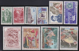 France  .  Y&T   .   10  Timbres   .     **      .     Neuf Avec Gomme Et SANS Charnière - Unused Stamps