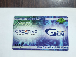 United Kingdom-(BTP323)-CREATIVE LABS/GEM-(327)-(5units)(505C)(tirage-2.000)(Price Cataloge-4.00£-mint) - BT Privé-uitgaven