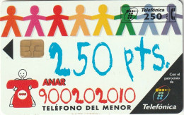 ESPAÑA. P-349. Anar - Teléfono Del Menor. 1998-09. 16000 Ex. USADA. (642) - Emissions Privées