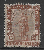 San Marino 1899 Statua Della Libertà C2 Sa N.32 Nuovo MH * - Nuovi