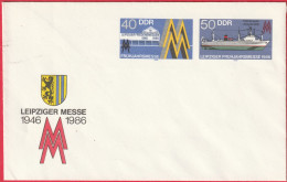 Enveloppe Entier Postal - Allemagne DDR - Foire De Printemps De Leipzig 1986 - Briefomslagen - Ongebruikt