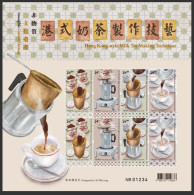 HONG KONG New 2023 Style Milk Tea Making Technique, Drink, Food, Gastronomy, 8v Stamps Sheet MNH (**) - Unused Stamps