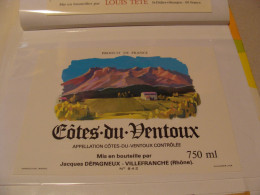 Etiquette De Vin Jamais Collée Wine Label  Weinetikett 1 Etiquettes Cotes Du Rhone Cotes Du Ventoux Jacques Depagneux - Côtes Du Ventoux