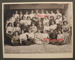 Photo 1900's Classe Etudiantes Photographe Arlaud Genève Suisse Tirage Albuminé Albumen Print Vintage Noms Au Dos - Antiche (ante 1900)