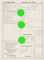 Tramway Verviers 1954 Fiche De Paie De JL Denter  Salarié Aux Tramways Verviétois - Ambachten