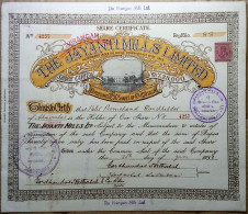 INDIA 1930 THE JAYANTI MILLS OR VIRAMGAM MILLS LIMITED, TEXTILE INDUSTRY....SHARE CERTIFICATE - Textiles