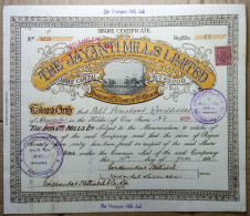 INDIA 1930 THE JAYANTI MILLS OR VIRAMGAM MILLS LIMITED, TEXTILE INDUSTRY....SHARE CERTIFICATE - Tessili