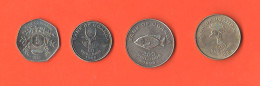 Uganda 5 40 200 500 Shillings Nickel Brass Coin Africa States - Oeganda