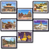 Nepal 2013 UNESCO Kathmandu Valley, Architecture, World Heritage Property,  7v Stamp MNH (**) - Népal