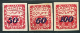 CZECHOSLOVAKIA 1924 Postage Due Overprints **/*.  Michel Porto 25-27 - Portomarken