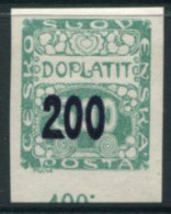 CZECHOSLOVAKIA 1927 Postage Due Overprint 200 On 500 H MNH / **-..  Michel Porto 54 - Portomarken