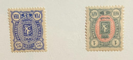 Finland 1891,2. 43 Has Hinge Remaining 42 Has Extremely Lite Hinge Mark, See Pictures HVF 42,43 - Ongebruikt