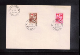 Jugoslawien / Yugoslavia 1953 Red Cross Tax Stamp Set FDC  On Piece Of White Paper Scarce - FDC