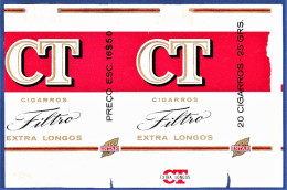 Portugal 1960/ 70, Pack Of Cigarettes - CT Filtro Extra Longos, Intar . Sintra Lisboa -|- Preço Esc. 16$50 - Empty Tobacco Boxes