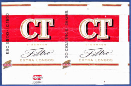 Portugal 1960/ 70, Pack Of Cigarettes - CT Filtro Extra Longos, Intar . Sintra Lisboa -|- Esc. 5$00 + I.C. 1$50 - Empty Tobacco Boxes