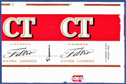 Portugal 1960/ 70, Pack Of Cigarettes - CT Filtro Extra Longos, A Tabaqueira, Lisboa -|- 20 Cigarros.26 Grs. Esc. 16$50 - Boites à Tabac Vides