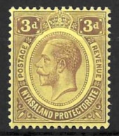 NYASALAND...KING GEORGE V..(1910-36..)......3d......SG90......MH... - Nyassaland (1907-1953)