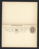 Mashonaland Via Overprint On 1890 's COGH Intact Reply Paid Post Card Sound Unused - Rodesia Del Norte (...-1963)