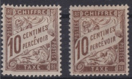 FRANCE 1893 - MLH - YT 29 - Chiffre Taxe - 2 Nuances De Couleur - 1859-1959 Neufs