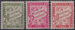 FRANCE 1893 - MLH - YT 31, 32, 33 - Chiffre Taxe - 1859-1959 Postfris