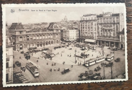 CPA BRUXELLES (Belgique) Gare Du Nord Et Place Rogier - Chemins De Fer, Gares