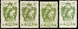 LIECHTENSTEIN - 1920 - 4x Mi.32 - 50h Yellow Green - Mint** - Unused Stamps