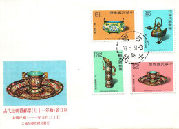 China Taiwan ROC Value Companion Set Block.MNH + FDC + Maxi Card Pottery Jar Kettle Ceramics Art Handicrafts - Ungebraucht