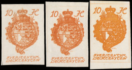 LIECHTENSTEIN - 1920 - Mi.18 10h Red-orange - 3 Different Shades - Mint * - Neufs