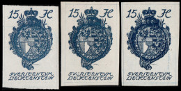 LIECHTENSTEIN - 1920 - Mi.19 15h Blue X3 Shades From Light To Dark - Mint ** - Nuovi