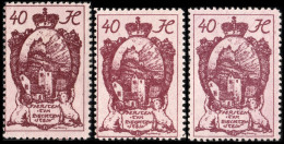 LIECHTENSTEIN - 1920 - 3x Mi.31 - 40h Brown-lilac (shades) - Mint** - Neufs