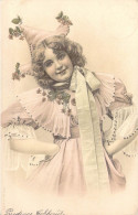 FANTAISIE - Jeune Femme - Robe - Fleurs - Carte Postale Ancienne - Femmes