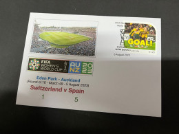 6-8-2023 (1 T 37) FIFA Women's Football World Cup Match 49 ($1.20 Football Stamp) Switzerland (1) V Spain (5) - Sonstige & Ohne Zuordnung