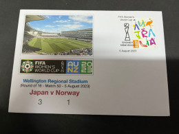 6-8-2023 (1 T 37) FIFA Women's Football World Cup Match 50 (Australia Stamp) Japan (3) V Norway (1) - Autres & Non Classés