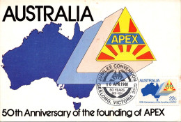 6-8-2023 (1 T 38) Australia - APEX Maxicard 1981 (50th Anniversary) - Maximum Cards