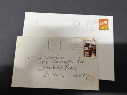 6-8-2023 (1 T 39)  Australia - 2 Lettes Posted With Stamps - Storia Postale