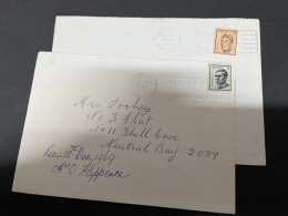 6-8-2023 (1 T 39)  Australia - 2 Lettes Posted With Stamps (celebrities) - Lettres & Documents