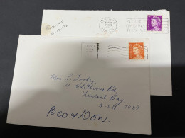 6-8-2023 (1 T 39)  Australia - 2 Lettes Posted With Stamps (Queen Elizebath II) 1970 + 1971 - Lettres & Documents