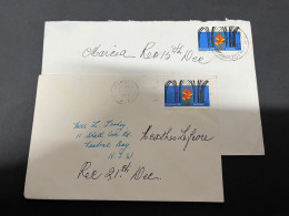6-8-2023 (1 T 39)  Australia - 2 Lettes Posted With Stamps (Christmas) - Cartas & Documentos