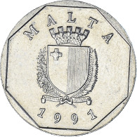 Monnaie, Malte, 5 Cents, 1991 - Malte