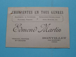 EDMOND MARTIN (Charpentes) à BONVILLET Par Darney (Vosges) France ( Voir Scans ) 1926 ( Format 12 X 8 Cm.) ! - Cartes De Visite