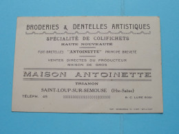 Maison ANTOINETTE Trianon SAINT-LOUP-SUR-SEMOISE (Hte-Saône) France ( Voir Scans ) ( Format 12 X 8 Cm.) ! - Cartes De Visite