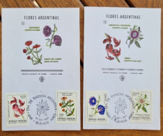 ARGENTINE Fleurs, Fleur, 2 Cartes Maximums, FDC Premier Jour. 1982 (4 Valeurs) - Orchideeën