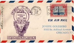 (R98) USA - Scott # C 11 - First Flight Air Mail - Nashville Tenn. C.A.M. 30 - Griffe Postmaster - Nashville 1928. - 1c. 1918-1940 Storia Postale
