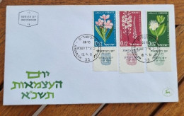 ISRAEL Fleurs, Fleur,  FDC, Enveloppes Premier Jour. Yvert  N°234/36 Avec TABs - Orquideas