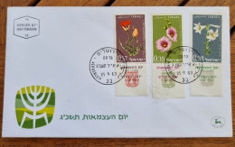 ISRAEL Fleurs, Fleur,  FDC, Enveloppes Premier Jour. Yvert  N°200/02 Avec TABs - Autres & Non Classés