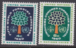 NU New York 1960 78-79 ** Arbres Congrès Forestier Mondial à Seattle - Unused Stamps