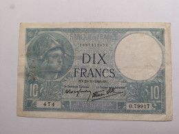 BILLET DE BANQUE FRANCE 10 FRANCS MINERVE - 10 F 1916-1942 ''Minerve''