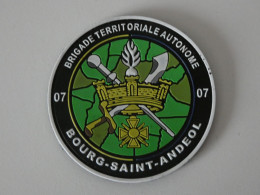 PATCH ECUSSON RONDACHE Collection PVC 3D GENDARMERIE BTA BOURG SAINT ANDEOL VERT - Police & Gendarmerie