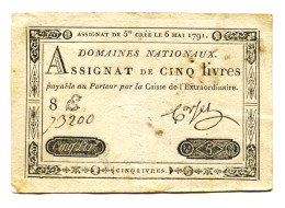 Assignat 5 Livres 1791 - Assegnati