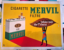 Cigarette Mervil Filtre - Bon à Tirer Pancarte Publicitaire - 42 X 32 Cm - Unique - Werbeartikel